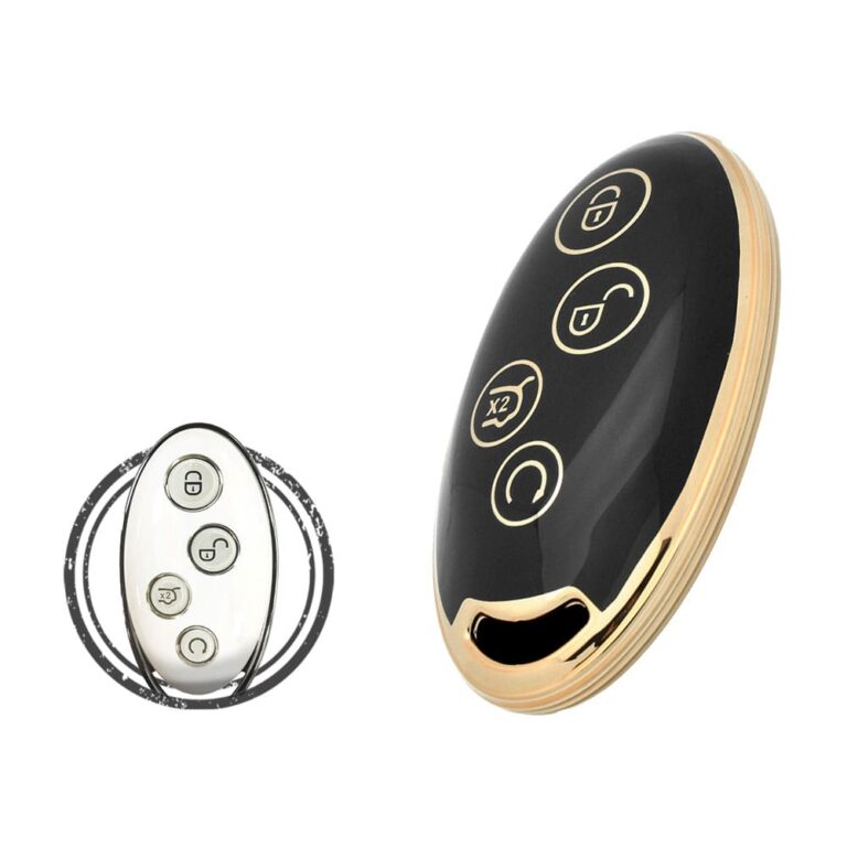 TPU Key Cover Case For BYD Song Max Yuan Smart Key Remote 4 Button BLACK GOLD Color