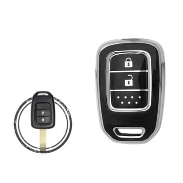 TPU Key Cover Case Protector For Honda Head Key Remote 2 Button Black Chrome Color