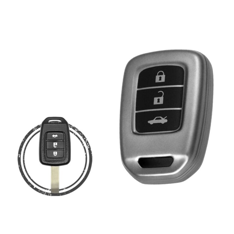 TPU Key Cover Case For Honda Remote Key 3 Button BLACK Metal Color