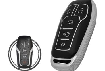TPU Key Cover Case For Ford Explorer Edge Fusion Smart Key Remote 5 Button Black Chrome Color