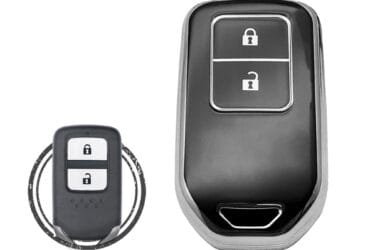 TPU Key Cover Case For Honda Civic City Jazz BR-V Smart Key Remote 2 Button Black Chrome Color