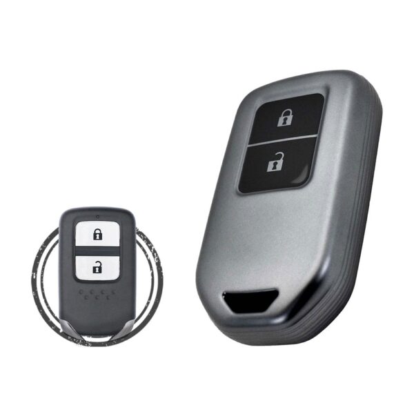TPU Key Cover Case For Honda Civic City Jazz BR-V Smart Key Remote 2 Button BLACK Metal Color