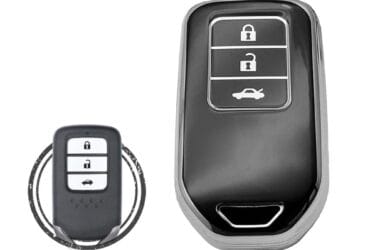 TPU Key Cover Case For Honda City Civic Jazz Amaze CR-V WR-V BR-V Smart Key Remote 3 Button Black Chrome Color