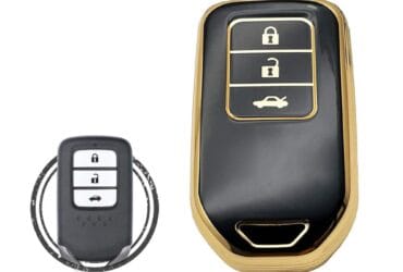 TPU Key Cover Case For Honda City Civic Jazz Amaze CR-V WR-V BR-V Smart Key Remote 3 Button BLACK GOLD Color