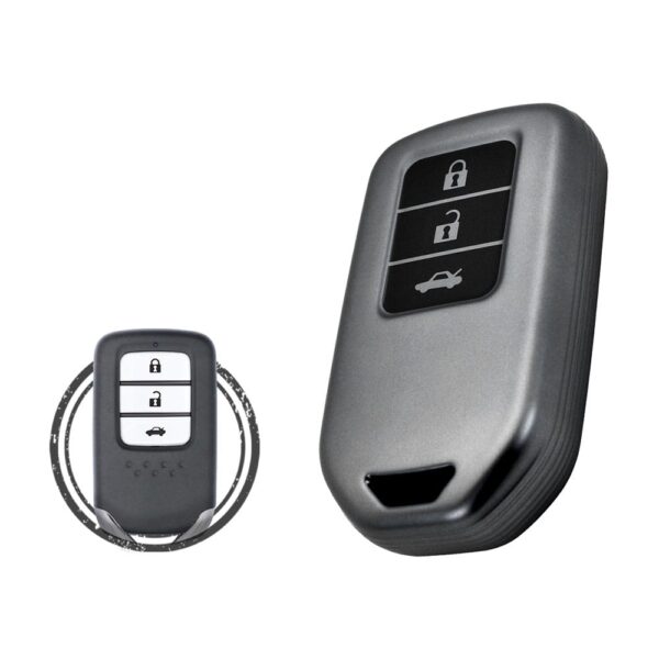 TPU Key Cover Case For Honda City Civic Jazz Amaze CR-V WR-V BR-V Smart Key Remote 3 Button BLACK Metal Color