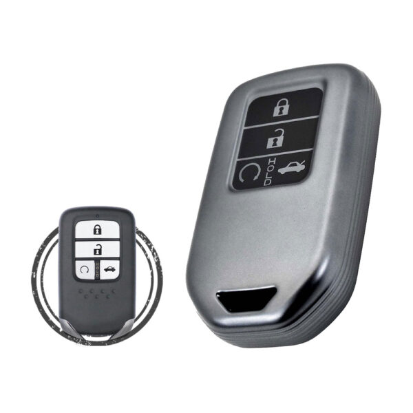 TPU Key Cover Case For Honda Accord Civic CR-V Smart Key Remote 4 Button BLACK Metal Color