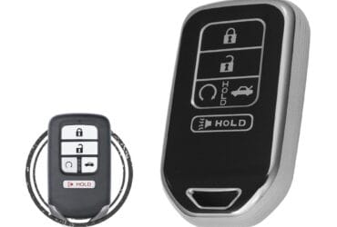 TPU Key Cover Case For Honda Accord Civic Pilot CR-V HR-V Smart Key Remote 5 Button Black Chrome Color