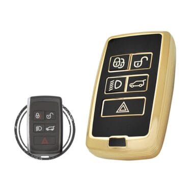 TPU Key Cover Case Protector For Land Rover Discovery Range Rover Vogue Sport Smart Key 5 Button BLACK GOLD Color
