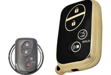 TPU Key Cover Case Protector For Lexus Smart Key Remote 4 Button BLACK GOLD Color