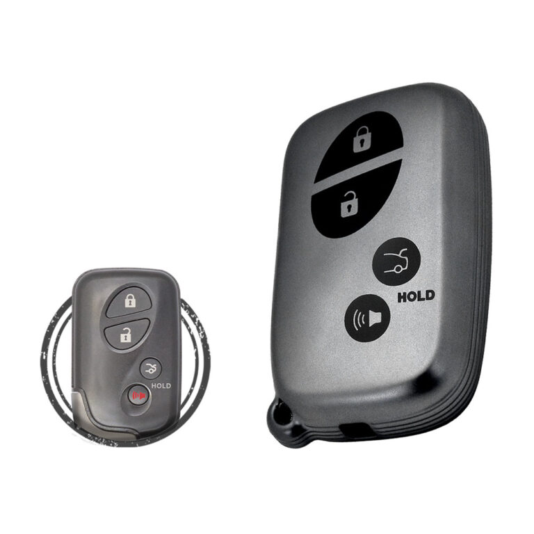 TPU Key Fob Cover Case For Lexus Smart Key Remote 4 Button BLACK Metal Color