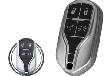 TPU Key Fob Cover Case For Maserati Ghibli Quattroporte Smart Key Remote 4 Button BLACK Metal Color
