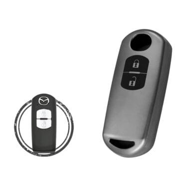 TPU Key Fob Cover Case For Mazda 3 CX-5 CX-7 Smart Key Remote 2 Button BLACK Metal Color