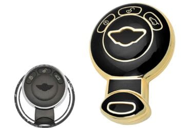 TPU Car Key Cover Case For Mini Cooper Key Remote 3 Buttons BLACK GOLD Color