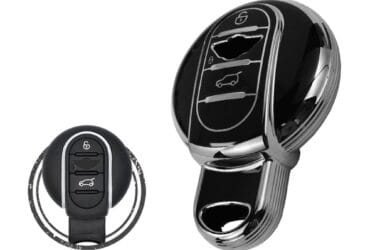 TPU Key Cover Case For Mini Cooper Remote Key 3 Button Black Chrome Color