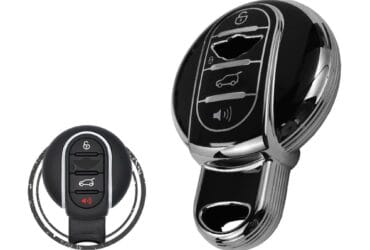 TPU Key Cover Case For Mini Cooper Remote Key 4 Button Black Chrome Color