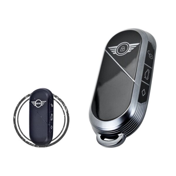 TPU Key Cover Case For 2023-2024 Mini Cooper Countryman Smart Key Remote 3 Button BLACK Metal Color