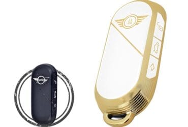 TPU Key Cover Case For 2023 Mini Cooper Countryman Smart Key Remote 3 Button WHITE GOLD Color