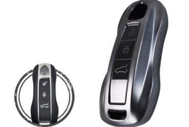 TPU Key Cover Case For Porsche Cayenne 911 Macan Panamera Remote Key 3 Button BLACK Metal Color
