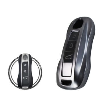 TPU Key Cover Case For Porsche Cayenne 911 Macan Panamera Remote Key 3 Button BLACK Metal Color