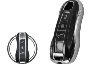 TPU Key Cover Case For Porsche Cayenne 911 Macan Panamera Remote Key 3 Button Black Chrome Color