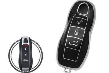 TPU Key Cover Case For Porsche Cayenne Panamera 911 Smart Key Remote 3 Button Black Chrome Color