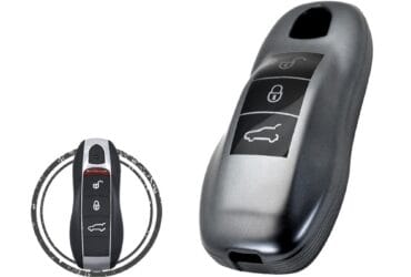 TPU Key Cover Case For Porsche Cayenne 911 Panamera Boxter Smart Key Remote 3 Button BLACK Metal Color