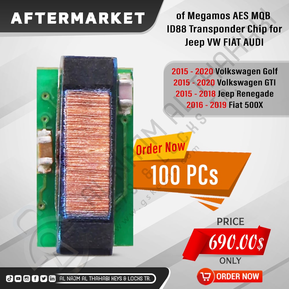 100pcs of Megamos AES MQB ID88 Transponder Chip for Jeep VW FIAT AUDI (1)