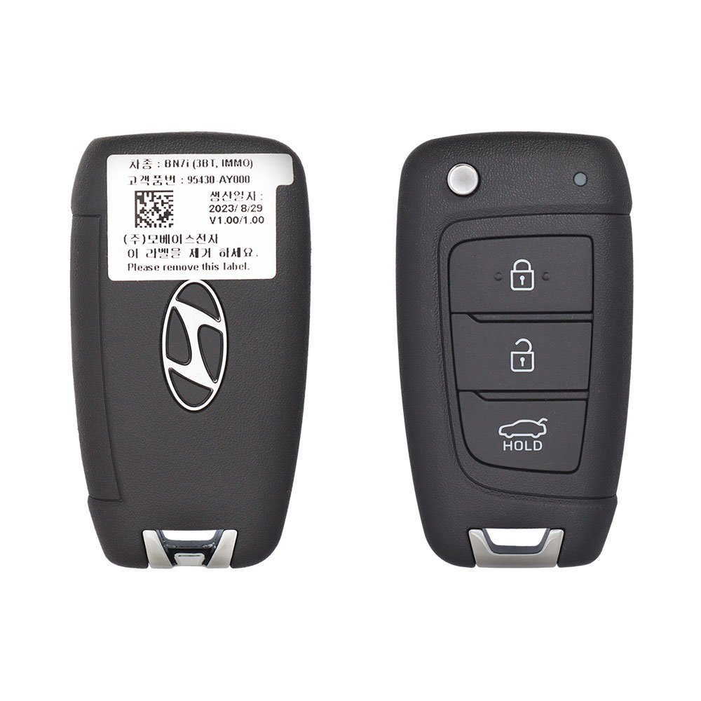 2024 Hyundai Accent Flip Key Remote 3 Button 433MHz MBEC3TX2004 95430-AY000 (OEM)