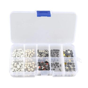 250pcs 10 Values Tactile Push Button Micro Switch Car Remote Control Keys Button Assortment Kit