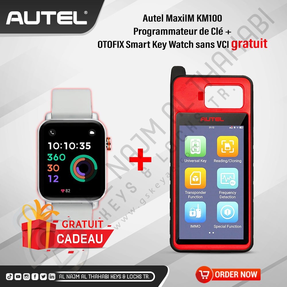 Autel MaxiIM KM100 Programmeur de clé + Montre de clé intelligente OTOFIX sans VCI gratuit