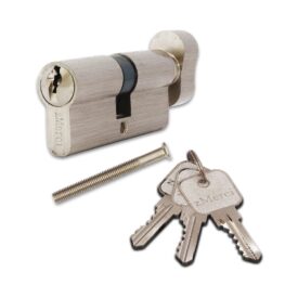 Brass Euro Door lock Cylinder with 3 Standard Keys Plus Knob Size 70mm