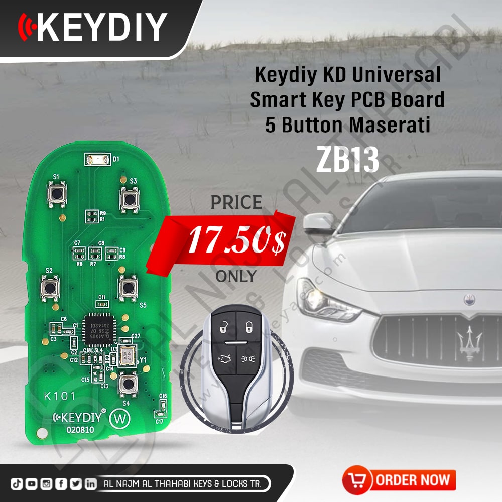 Keydiy KD Universal Smart Key PCB Board 5 Buttons Maserati Type ZB13