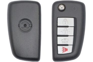 Coque de clé télécommande rabattable Nissan Sunny 2021 4 boutons avec lame NSN14