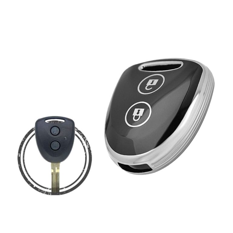 TPU Key Cover Case For Toyota Avanza Remote Head Key 2 Button Black Chrome Color