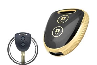 TPU Key Cover Case Protector For Toyota Avanza Remote Head Key 2 Button BLACK GOLD Color