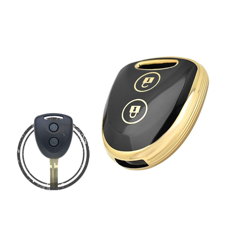 TPU Key Cover Case Protector For Toyota Avanza Remote Head Key 2 Button BLACK GOLD Color