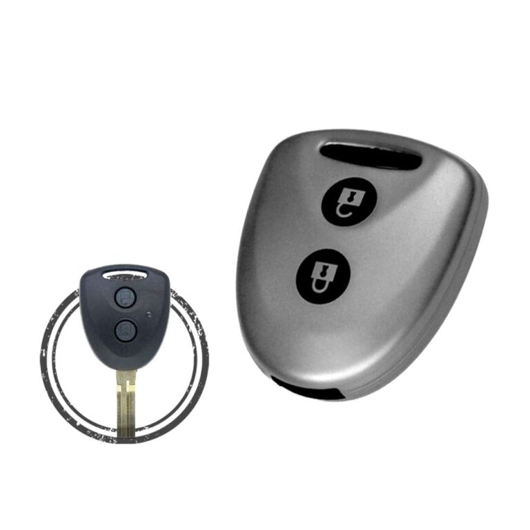 TPU Car Key Fob Cover Case For Toyota Avanza Remote Head Key 2 Button BLACK Metal Color