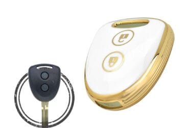 TPU Key Cover Case For Toyota Avanza Remote Head Key 2 Button WHITE GOLD Color
