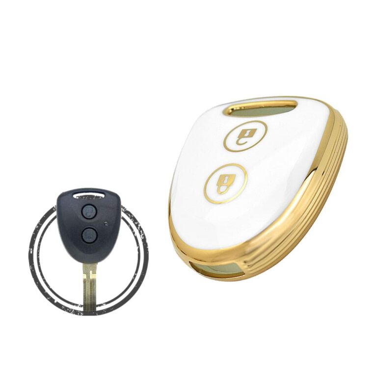 TPU Key Cover Case For Toyota Avanza Remote Head Key 2 Button WHITE GOLD Color
