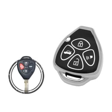 TPU Key Cover Case For Toyota Camry Avalon Aurion Yaris Corolla Remote Head Key 4 Button Black Chrome Color