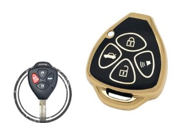 TPU Key Cover Case Protector For Toyota Camry Avalon Aurion Yaris Corolla Remote Head Key 4 Button BLACK GOLD Color