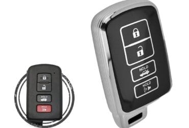TPU Key Cover Case For Toyota Corolla Avalon Camry Smart Key Remote 4 Button Black Chrome Color