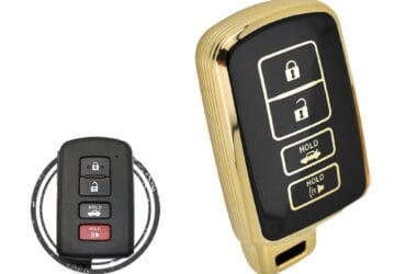 TPU Key Cover Case Protector For Toyota Corolla Avalon Camry Smart Key Remote 4 Button BLACK GOLD Color