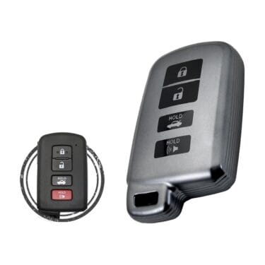 TPU Car Key Cover Case For Toyota Corolla Avalon Camry Smart Key Remote 4 Button BLACK Metal Color