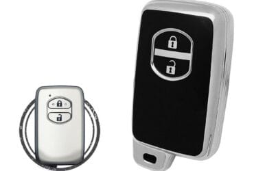 TPU Key Cover Case For Toyota Land Cruiser Smart Key Remote 2 Button Black Chrome Color