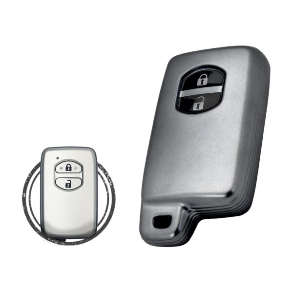 TPU Car Key Fob Cover Case For Toyota Land Cruiser Smart Key Remote 2 Button BLACK Metal Color