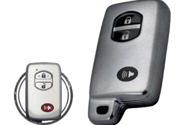 TPU Car Key Fob Cover Case For Toyota Land Cruiser Smart Key Remote 3 Button w/ Panic BLACK Metal Color