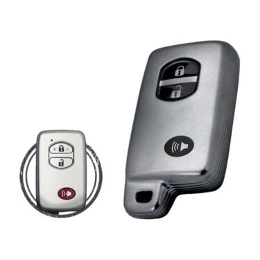 TPU Car Key Fob Cover Case For Toyota Land Cruiser Smart Key Remote 3 Button w/ Panic BLACK Metal Color