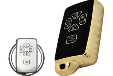 TPU Key Cover Case Protector For Toyota Previa Smart Key Remote 5 Button BLACK GOLD Color