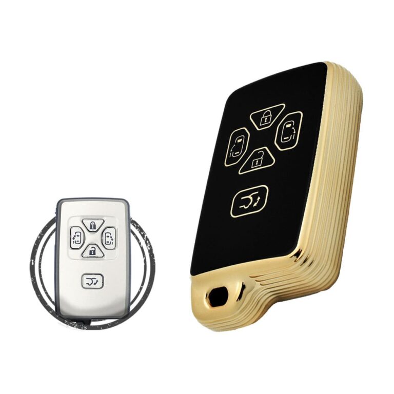 TPU Key Cover Case Protector For Toyota Previa Smart Key Remote 5 Button BLACK GOLD Color